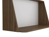 Wall Desk, Desktop Shelf, Mahogany / White B097133197