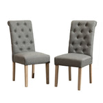 ZUN Habit Solid Wood Tufted Parsons Dining Chair, Set of 2, Grey T2574P164543