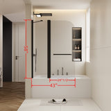 43 in. W * 58 in. H Rise and down rotation shaft door one fixed and one rotation shaft Shower Doors W2965P277734