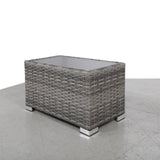 Mixed Grey Slatted Side Table with Aluminum Top Fully Assembled B120P351941
