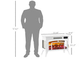 White Electric Fireplace Stove, 1500W Infrared Fireplace Heater with Realistic Flame Effect & 10810095