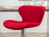 Ellston Upholstered Adjustable Swivel Barstools in Red, Set of 2 T2574P165086