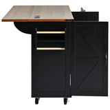 K&K 54.5" Farmhouse Kitchen Island with Power Outlet, Kitchen Storage Island with Internal Storage N707P170349B