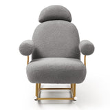 Modern Sherpa Fabric Nursery Rocking Chair,Accent Upholstered Rocker Glider Chair for Baby and W1117104492
