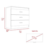 ZUN Bethage 3-Drawer Dresser Black Wengue B06280071