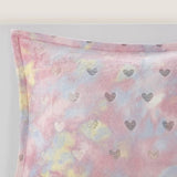 Metallic Printed Plush Comforter Set with Throw Pillow Full/Queen B035P294499