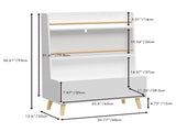 Kids Bookshelf, Book and Magazine Rack, Book Organizer, toy Storage Cabinet Organizer, White 50096524