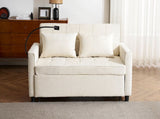 56.9" Loveseat Sofa Pull-out Sofa Bed Sleeper Sofa with a Reversible Backrest Cushion, Side Pockets, N719P208853A