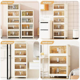 19.69" Side Wide Folding Storage Cabinet ,5 Tiers,19.69"11.81"50.00",Collapsible Storage Bins with W2873P207557