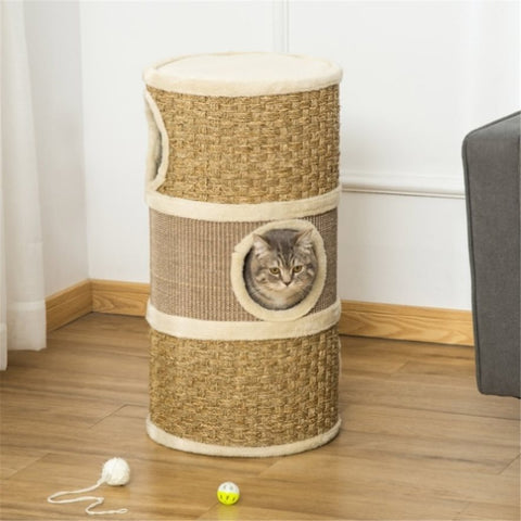 ZUN Wooden Cat House/Cat Trees /Cat Climbing Tower （Prohibited by WalMart） 34179174