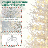 4FT Pre-lit Aspen Fir Artificial Christmas Tree, Hinged Xmas Tree 280 Snow Flocked Branch Tips, 230 61328301