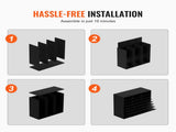 Wooden Document Storage Box Adjustable File Sorter 24 Compartments Black 05355748