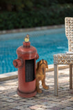 ZUN 16.2x11x26.8" Red Fire Hydrant Water Fountain with Dog Bird Accents, Outdoor Fountian with Light W2078P178884