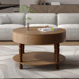 Coffee Table with Dual Storage for Living Room, 31.5" Modern Round Coffee Table with Storage and W1445P341373
