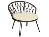 Outdoor Leisure Set, 2 Rattan Single Chairs with A Glass Round Table, Perfectly Suited for N711P256422K