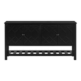 U_STYLE Elegant Entryway Table with Polygonal Door Design,Suitable for Study,Entryway, Hallway, N711P231399B