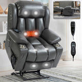 Dual Motor Infinite Position Up to 350 LBS Leatheraire Power Lift Recliner Chair, Heavy Duty Motion W1803P243552