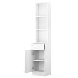 Standing 5 Compartments 1 Drawer 1 Door MDF Barber Cabinet White 67610212