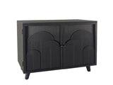 Modern Black Wood Storage Cabinet, 31in Accent Cabinet with Embossed Door for Living Room, Bedroom, W2729P239176