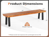 Versatile Acacia Wood Garden Bench, Adjustable Foot Pads Outdoor Dining Bench 00486697