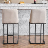 Set of 2,Modern Upholstered Bar Stool with Button-Tufted Backrest, Counter Height Chair with Sturdy W1901P225271