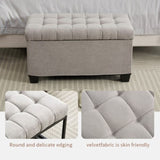 Storage Ottoman Bench, Foot Rest with Legs, 16 x 30 x 16.1 Inches, End of Bed Bench, Storage Chest, W2725P220185