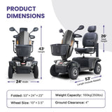 S500-BLACK Heavy Duty Mobility Scooter W429P151652
