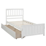 Twin size Platform Bed with Two Drawers, White WF195105AAK