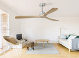 52 Inch Outdoor Farmhouse Ceiling Fan with Remote Control Solid Wood Fan Blade Reversible Motor W934P147071