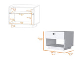 White 1-Drawer Nightstand B062P175089