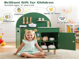 Green Wooden Kids Play Kitchen with Interactive Stove & Sink, ASTM/CPSIA Compliant Pretend Cooking 44536744