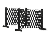 Set of 2 Retractable Cedar Wood Fences Flat-Bottom Style Black 64850953