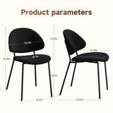 Set of 4 Upholstered Boucle Fabric Dining Chairs Mid-Century Modern Dining Chairs with Curved W3010P291312