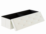 43 Inches Folding Ottoman with Storage Bench, Foot Rest Stool, End of Bed Storage Bench Upholstered, 46190134