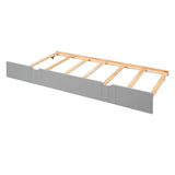 Full Size Daybed Wood Bed with Twin Size Trundle,Gray WF295131AAE
