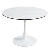 ZUN TULIP DINING TABLE ,Dia. 106cm ROUND, WHT, MARBLE WHT, 1pc per ctn 65205784