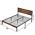 ZUN Iron Platform Bed Frame with Rustic Wood Headboard & Footboard - Brown W2992P233432