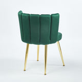 Modern GREEN dining chair with iron tube golden color legs, velvet and comfortable W234P256815
