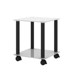 ZUN 1-Piece White+Black Side Table , 2-Tier Space End Table ,Modern Night Stand, Sofa table, Side Table 12590532