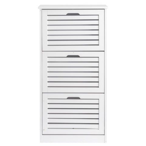 ZUN 3-bucket louvered shoe cabinet 04097946