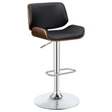 ZUN Black and Chrome Adjustable Bar Stool B062P153495