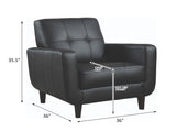 Black Track Arm Accent Chair B062P145483