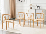 Wesborn Chair-Y-shaped Medieval Style Armchair for Dining Table, Woven Seat W2920P430783