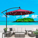 ZUN 10 ft Outdoor Patio Umbrella Solar Powered LED Lighted Sun Shade Market Waterproof 8 Ribs Umbrella W65627956