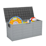 ZUN 75gal 260L Outdoor Garden Plastic Storage Deck Box Chest Tools Cushions Toys Lockable Seat 10663967