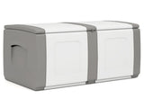 53 Gallon Large Outdoor PP Deck Box Waterproof Storage Box with Lockable Lid & Side Handles-Gray 20974750