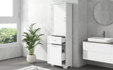 ZUN Tall Bathroom Storage Cabinet, Freestanding Storage Cabinet with Two Different Size Drawers and 14268770