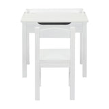 Flip Top Kids Table and Chair Set, Wood Activity Table Set with Storage Space for Arts Crafts, White 50422470