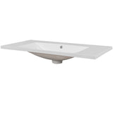 ZUN 36" Single Bathroom Vanity Top with White Basin, 3-Faucet Holes, Ceramic, White N725P171539K