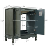30" Vintage Bathroom Vanity with Rectangle Ceramic Sink, Bathroom Vanity Cabinet with Antique N817P245316B